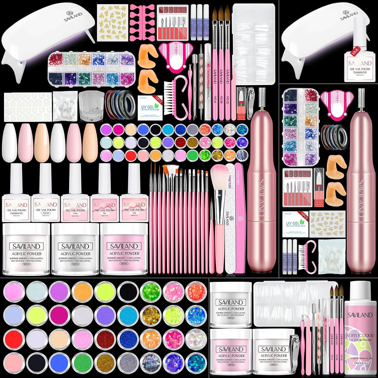 SAVILAND Acrylic Nail Kit: Complete Set for Beginners & Pros