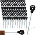 Electric Fence Insulator Standoff Screw 100 Pcs - Long Arm Black