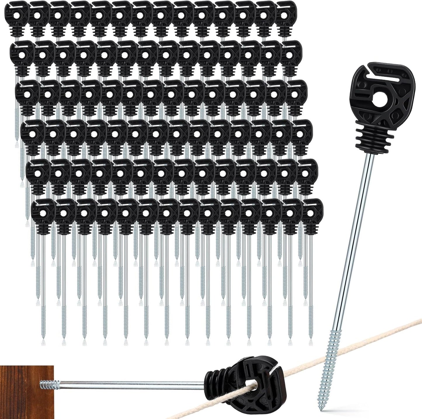 Tandefio Electric Fence Wire Insulator for Wood Post Fencing