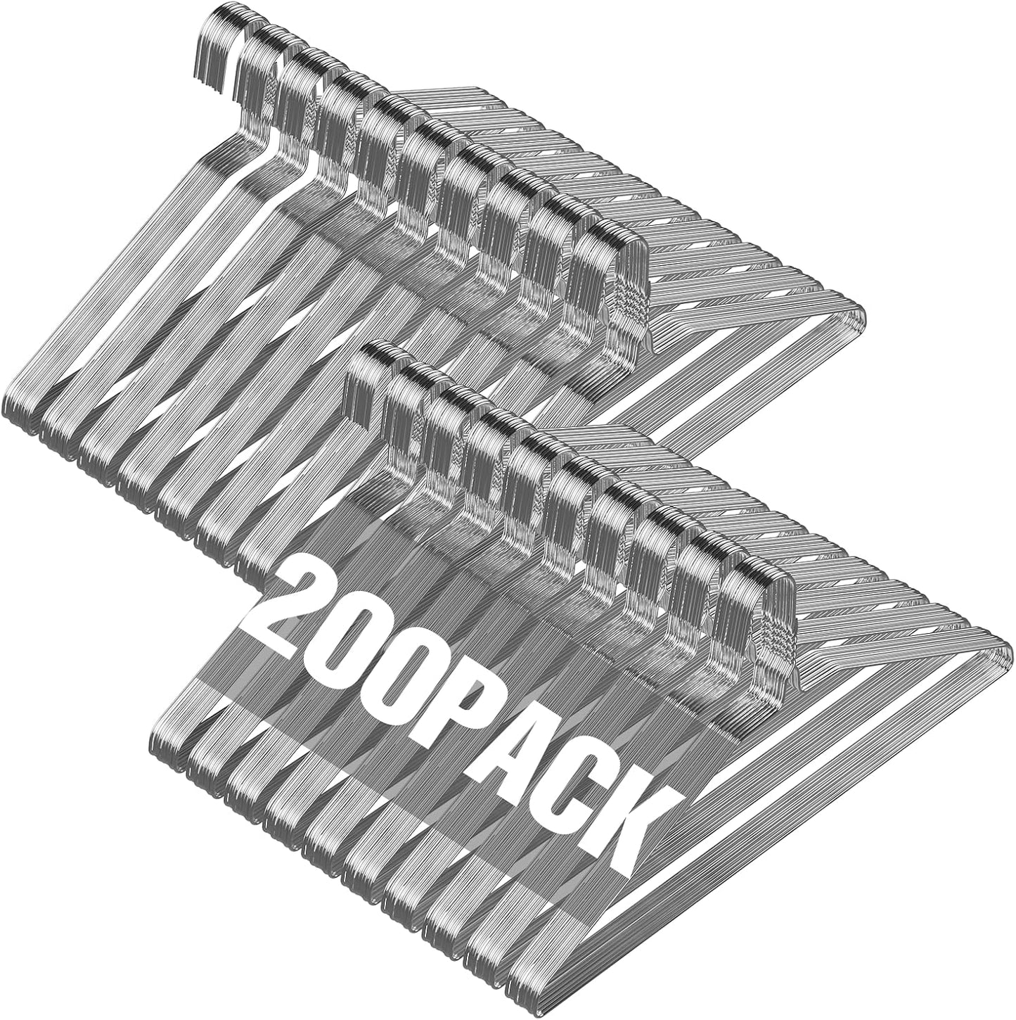 Wire Metal Clothes Hangers Bulk 200 Pack for Suits and Coats