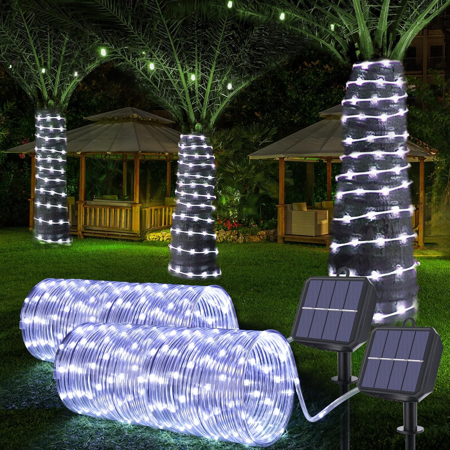 Solar Rope Lights for Outdoor Decor - 132ft 400LED String Lights