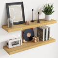 Floating Shelves for Wall with Invisible Brackets - Oak 36in Set of 2