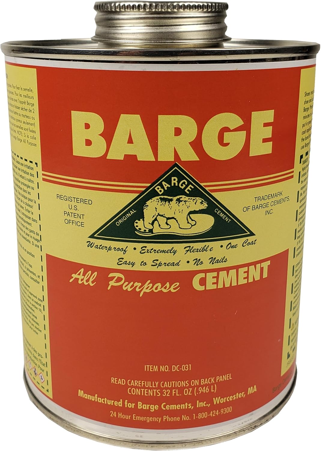 Barge All Purpose Cement Quart for Leather, Rubber, and Vinyl