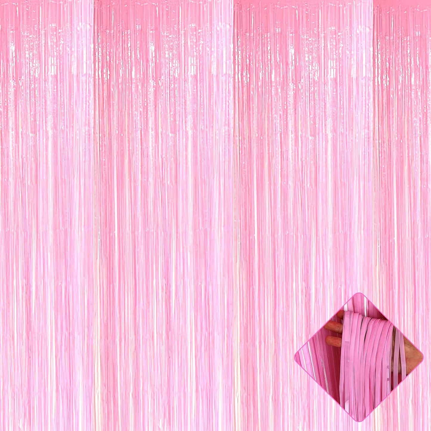 Shimmer in Style: 4 Pack Pink Foil Backdrop Set by AIKENLIN