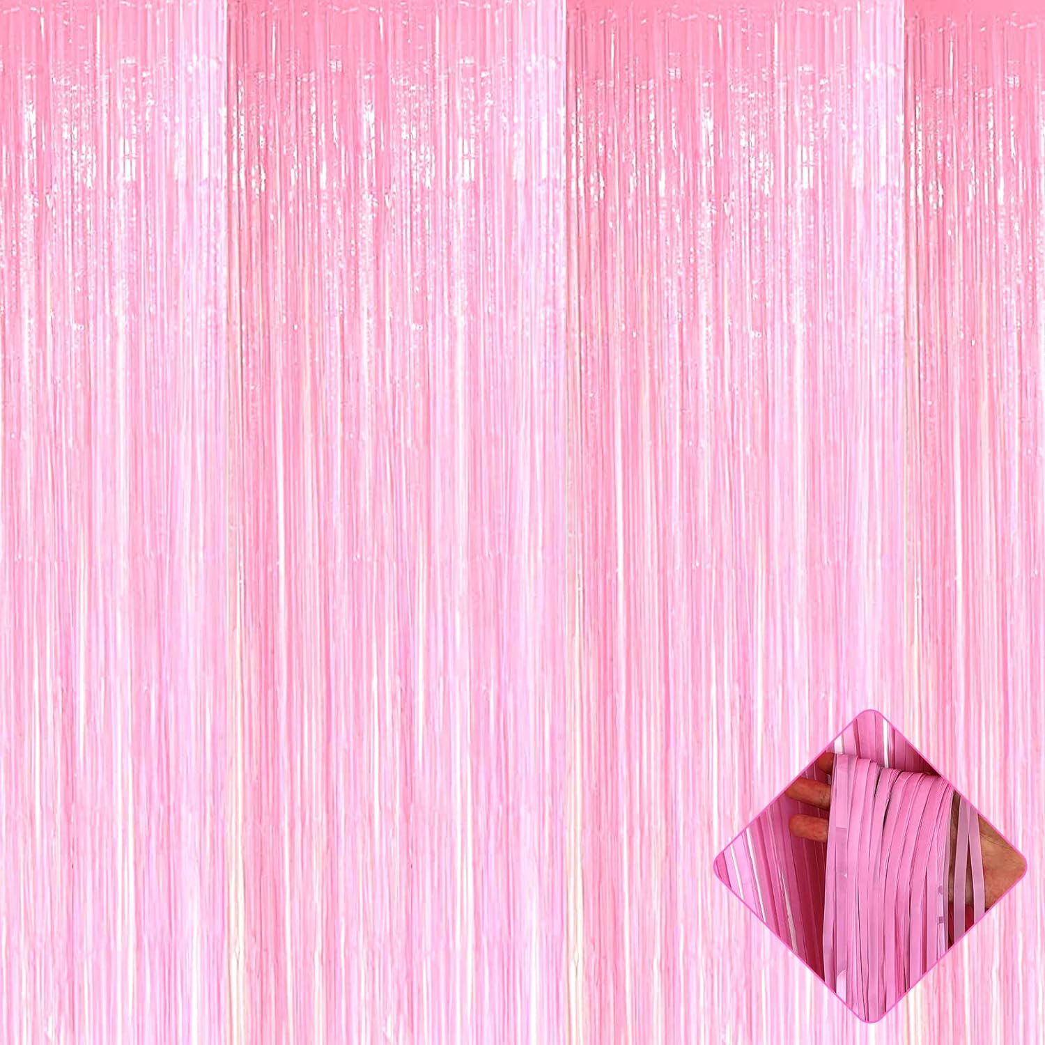Shimmer in Style: 4 Pack Pink Foil Backdrop Set by AIKENLIN