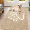Smiry Dog Door Mat 47x32 in Beige - Absorbent Chenille Mud Trapper