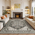 WITSHOCK 10x12 Washable Living Room Area Rug - Soft Low Pile