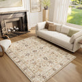 Washable Area Rug 5 ft x 7 ft Non-Slip Vintage Boho - Easy Care