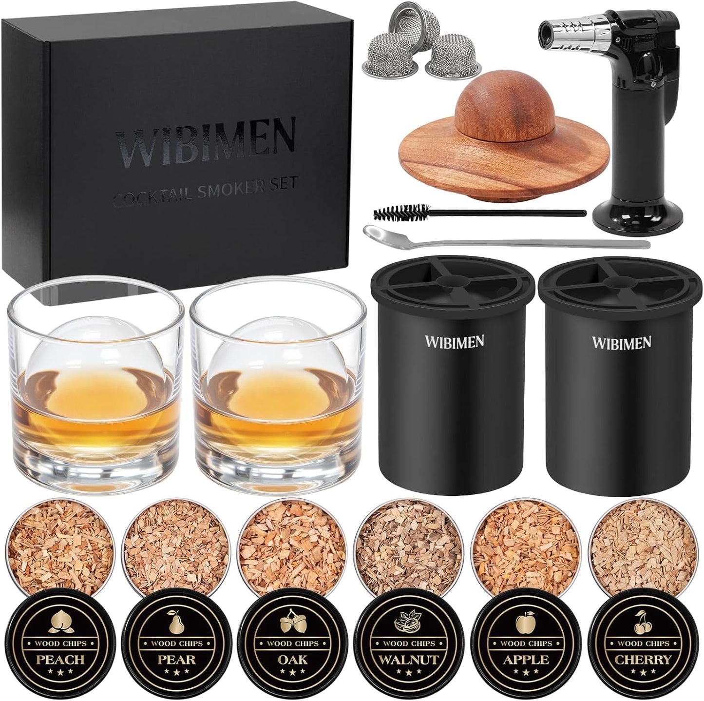 Whiskey Smoker Kit with Clear Ice Maker - Perfect Gift Set