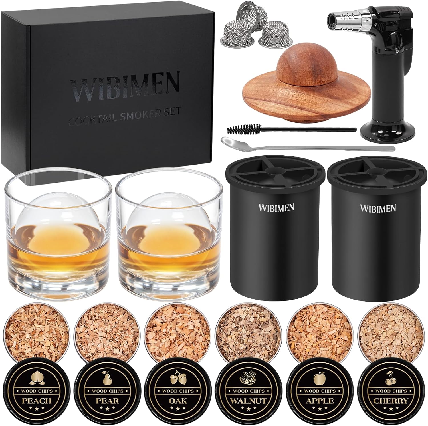 Whiskey Smoker Kit with Clear Ice Maker - Perfect Gift Set