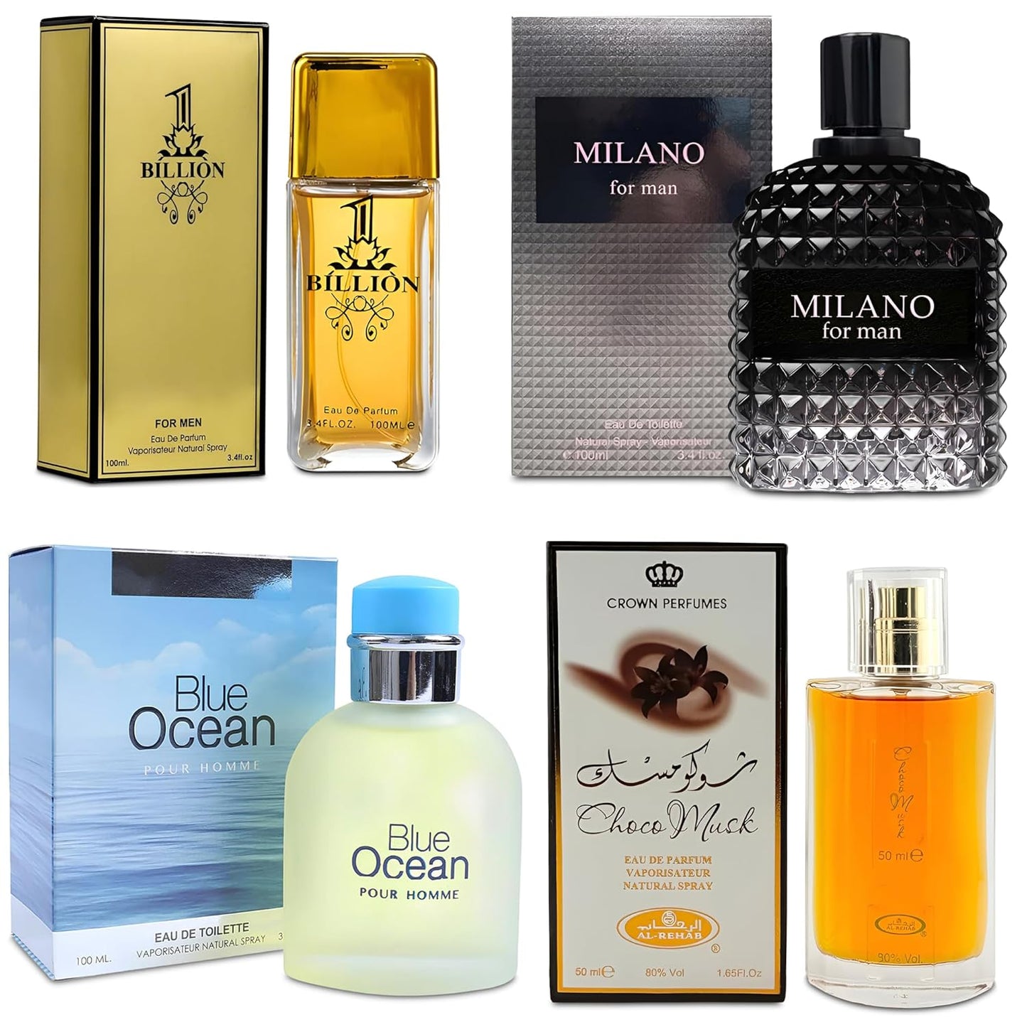 AFLUXE 4-Piece Cologne Set for Men - Long Lasting Fragrance