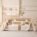 Chenille Couch Cover for 3 Cushion Sofa Slipcover - Khaki Geometry