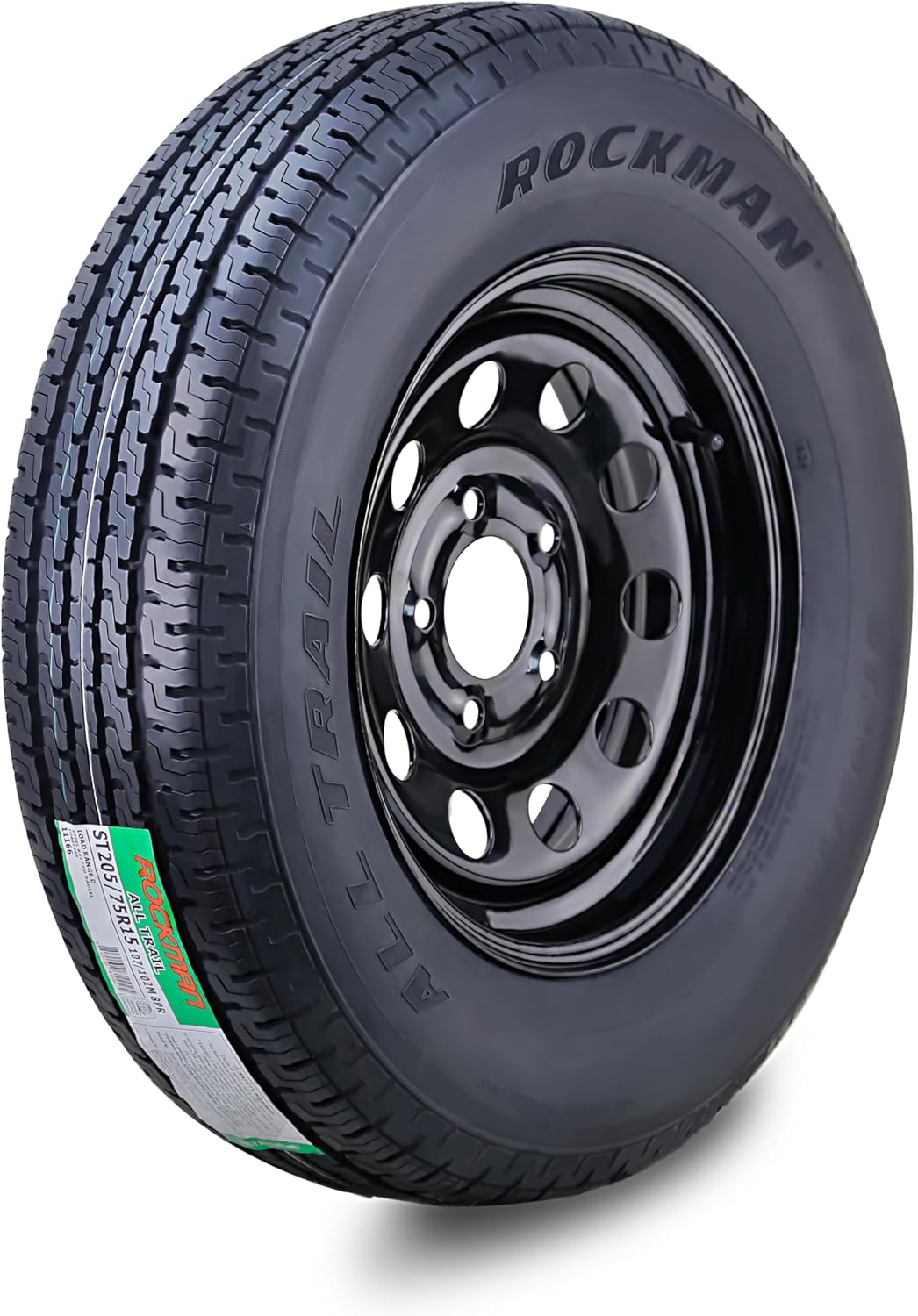 ROCKMAN Trailer Tire Wheel Assembly ST205/75R15 for Safety