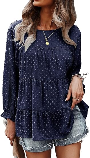PRETTYGARDEN Women's Summer Loose Chiffon Blouse for Casual Wear