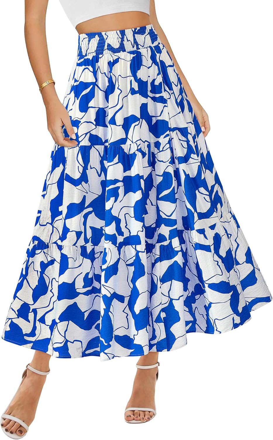 Floral Print Maxi Skirt for Women - Boho A-Line Style