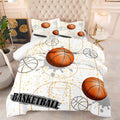 White Basketball Comforter Set Full Size for Teen Boys - Soft, Warm