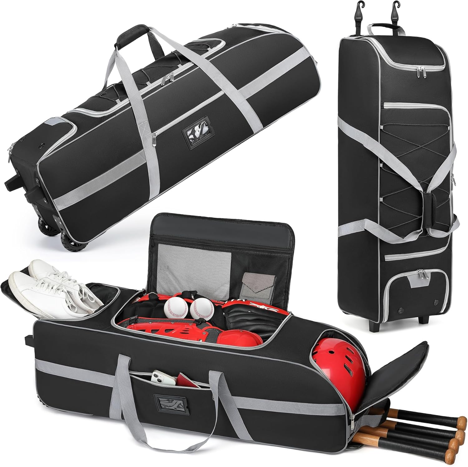 Large Catcher Gear Bag With Wheels for All Baseball Equipment
