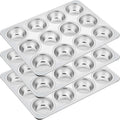Muffin Pan 3 Pack Stainless Steel Cupcake Tin - Durable 12-Cup Set
