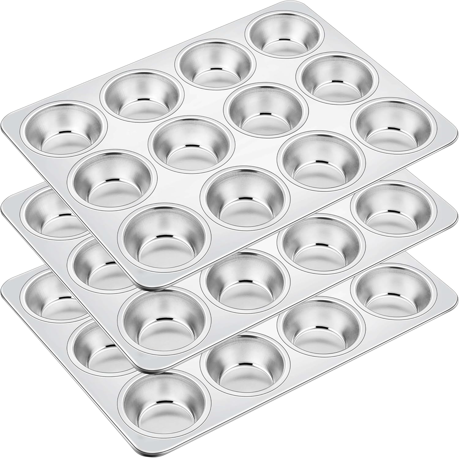 Homikit Muffin Pan 12 Cup Stainless Steel Baking Tray for Oven