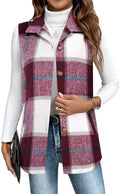 Plaid Vest for Womens Sleeveless Flannel Jacket - Casual Layering Fit