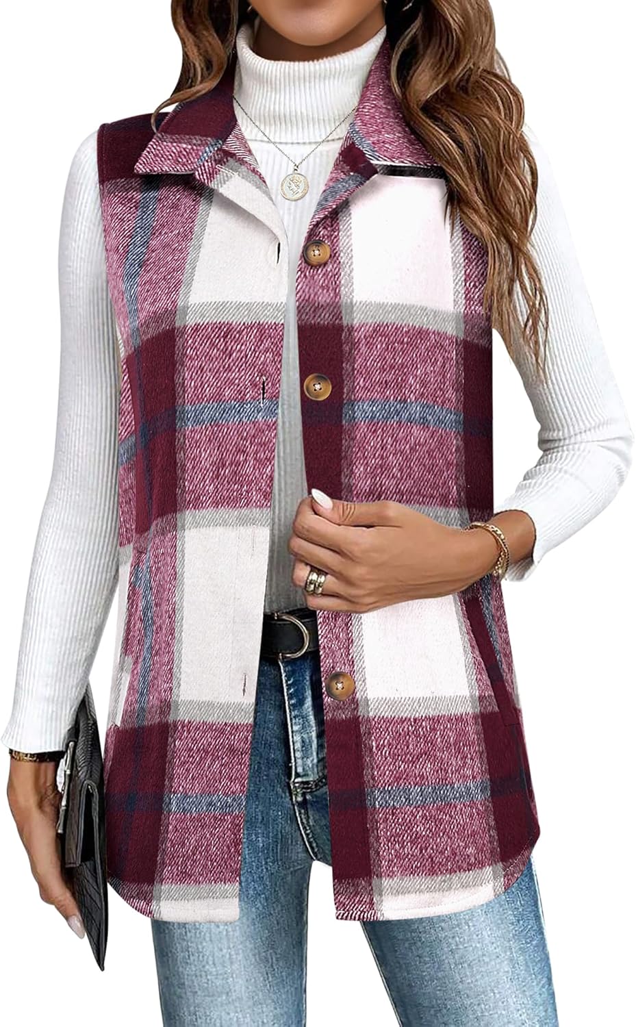 Stylish Women's Plaid Vest for Casual Fall Outfits and More