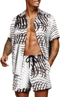 Men's Hawaiian Matching Set Summer Beach 2 Piece Outfits - Lightweight
