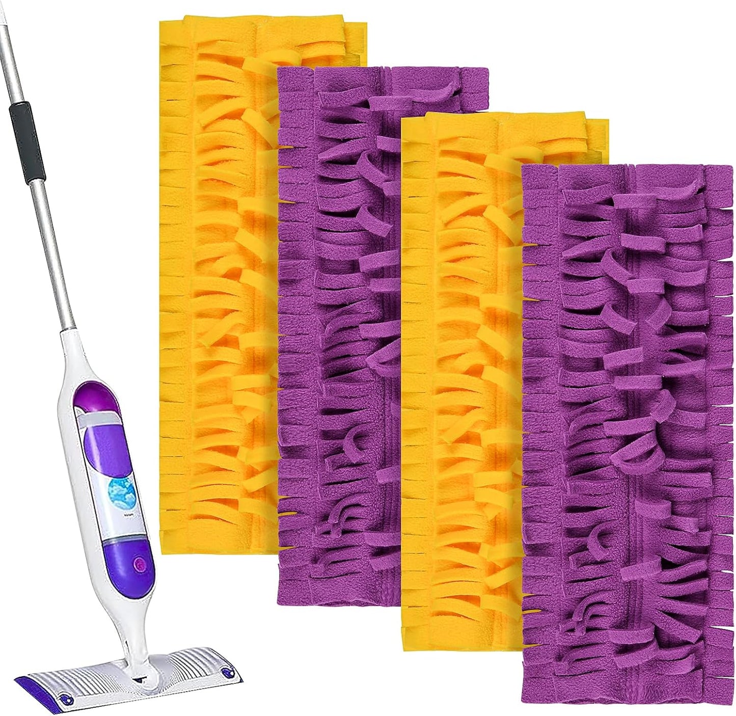 KTNAid Washable Mop Pads 4 Pack - Reusable Microfiber Cleaning