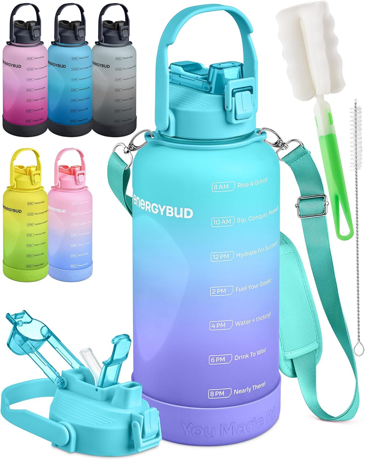 1 Gallon Leakproof Water Bottle | BPA-Free Eastman Tritan | EnergyBud
