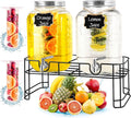 Drink Dispenser Glass Water Dispenser 2 Pack - 2 Gallon Beverage Set