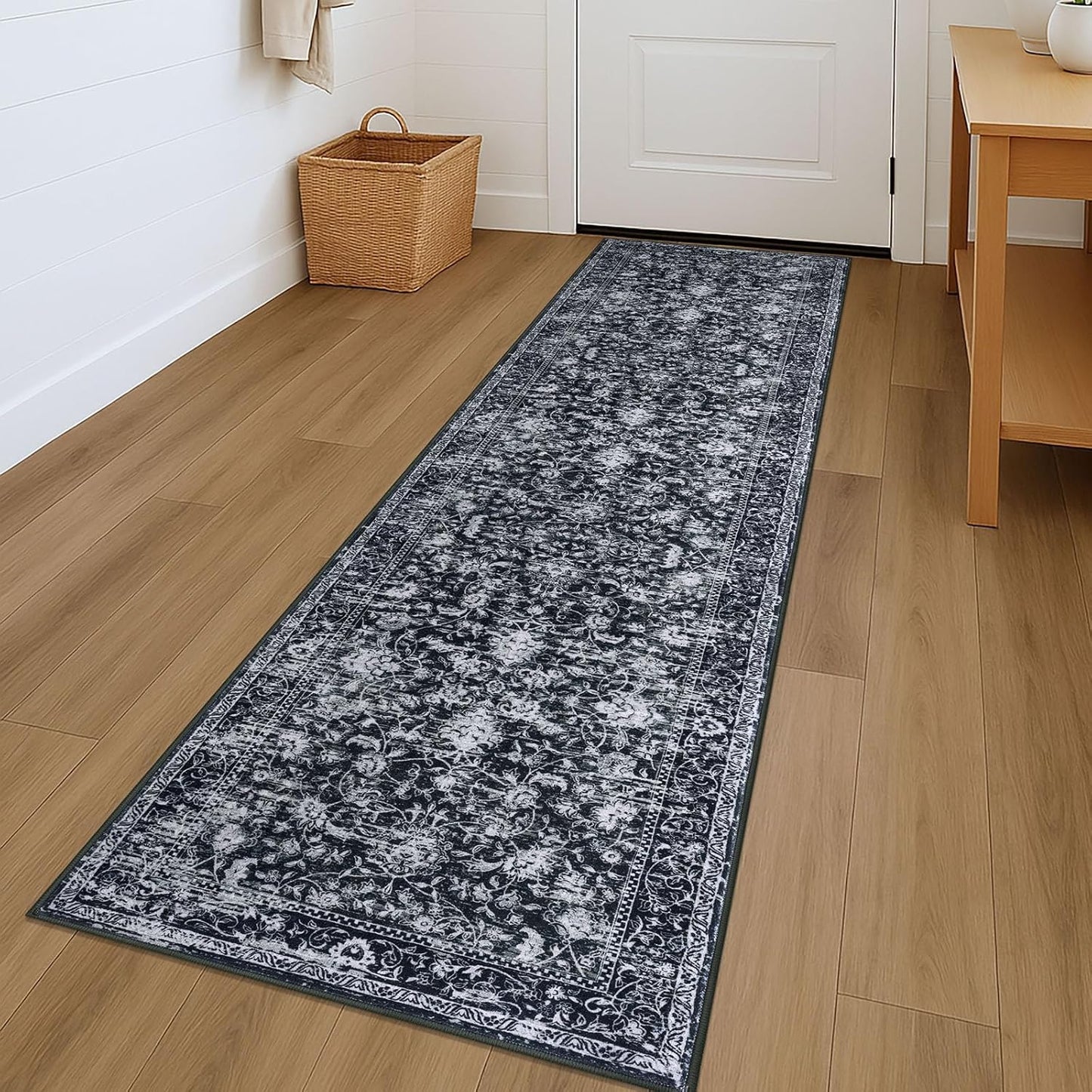 KILOCOCO Hallway Runner 2x7 Rug for Vintage Floral Style