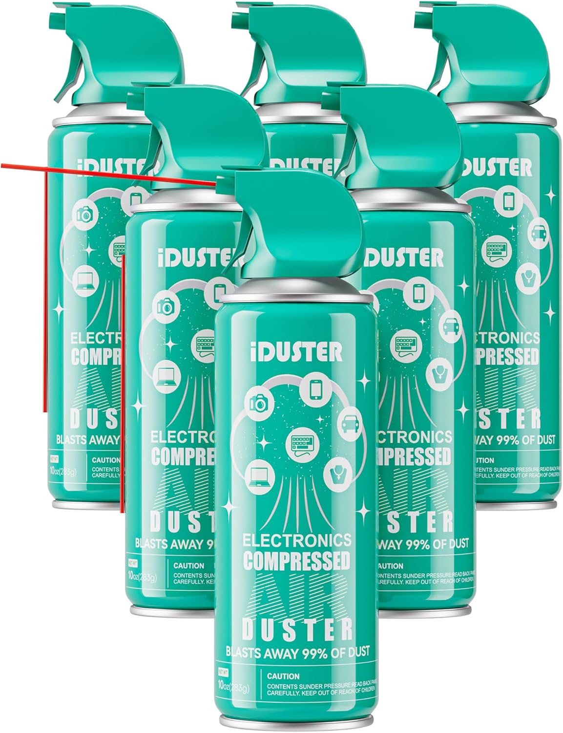 Compressed Air Duster for Electronics - 6 Pack Cleaning Tool