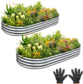 Garden Raised Bed 2pcs 4x2x1ft Galvanized Kit - Durable Metal Planters