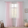 Linen Sheer Curtains for Bedroom Pink 84 in - Soft Light, Classic Look