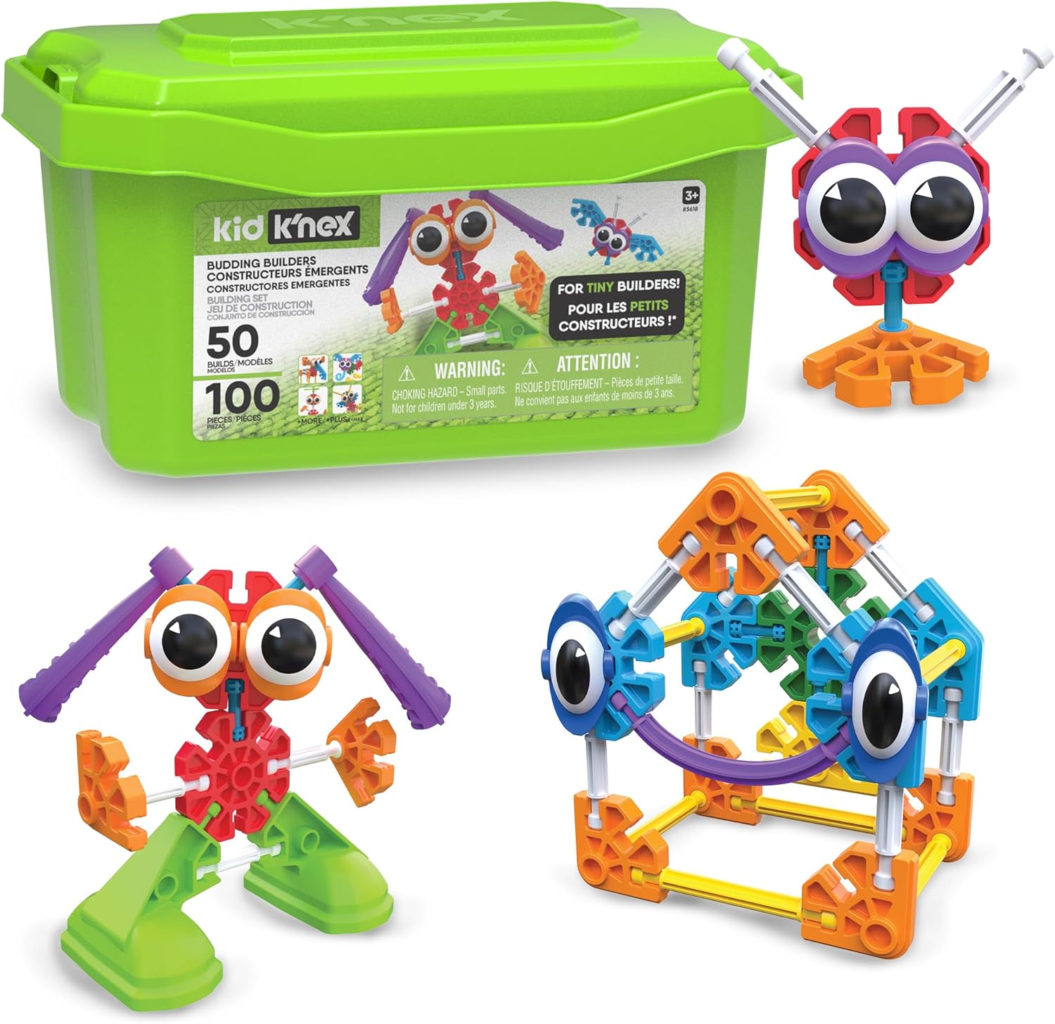 KID K'NEX Budding Builders Set - 100 Colorful Pieces for Kids