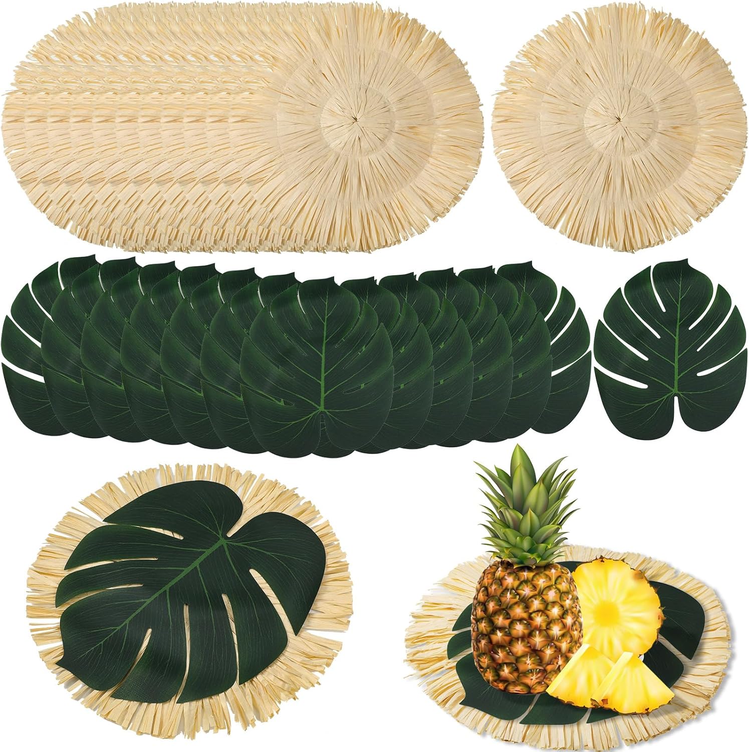 24 Pack Luau Placemats for Tropical Parties and Gatherings