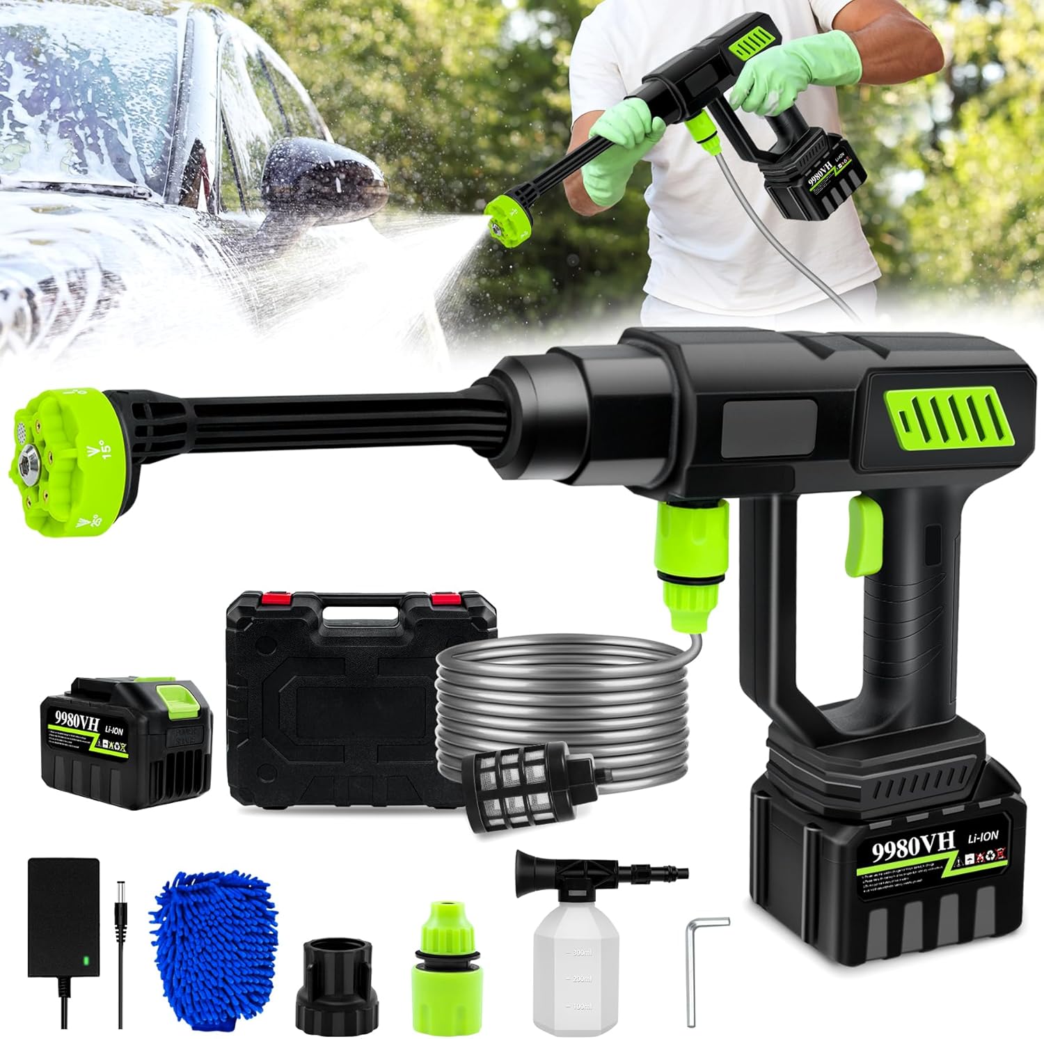 Portable 980PSI Cordless Pressure Washer - Power On-The-Go!