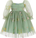Toddler Girl Long Sleeve Confetti Tulle Birthday Dress - Pink Silver