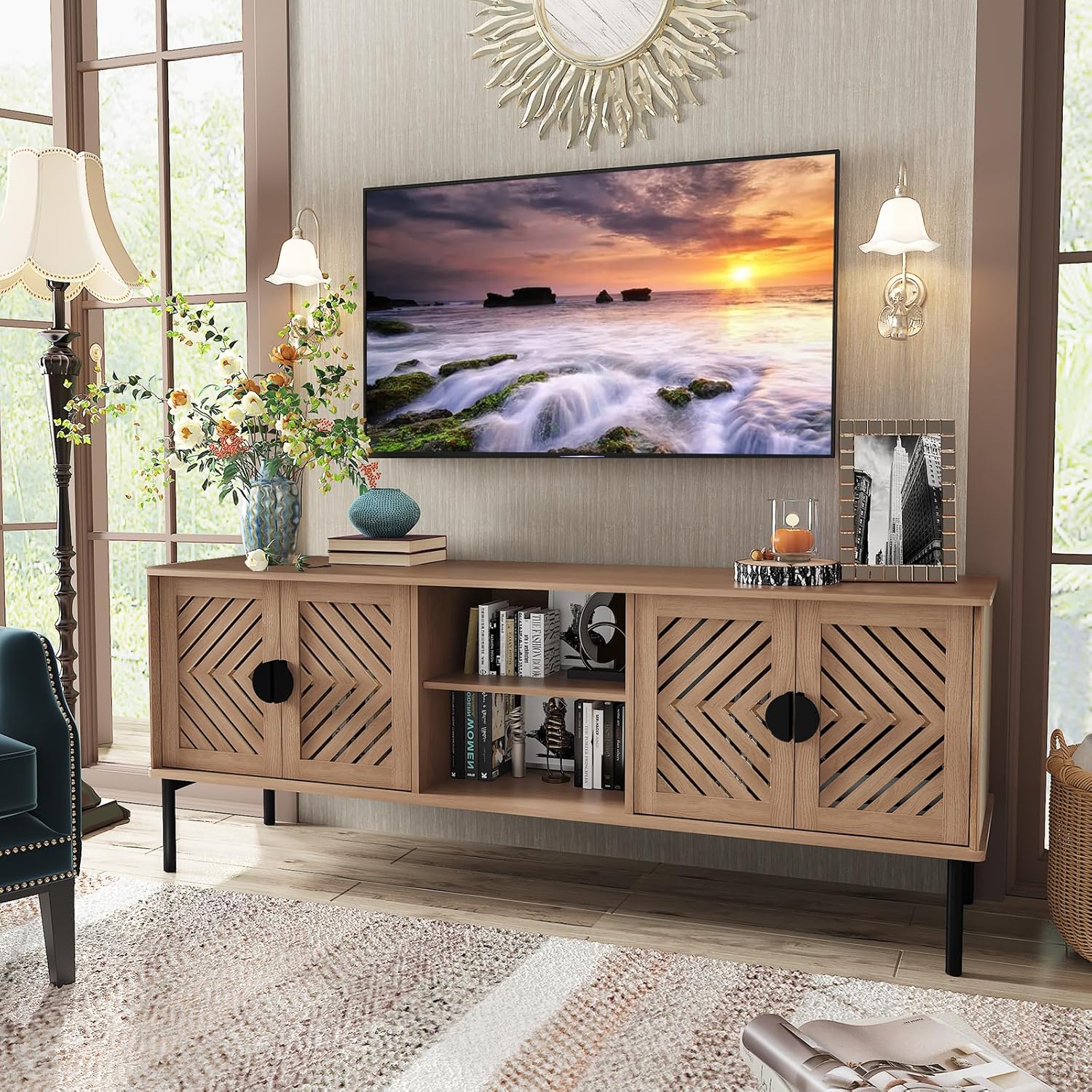 ARTPOWER 63'' TV Stand: Modern Entertainment with Storage