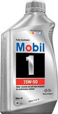 Mobil 1 15W-50 Synthetic Motor Oil Pack of 6 - Extra Wear Protection
