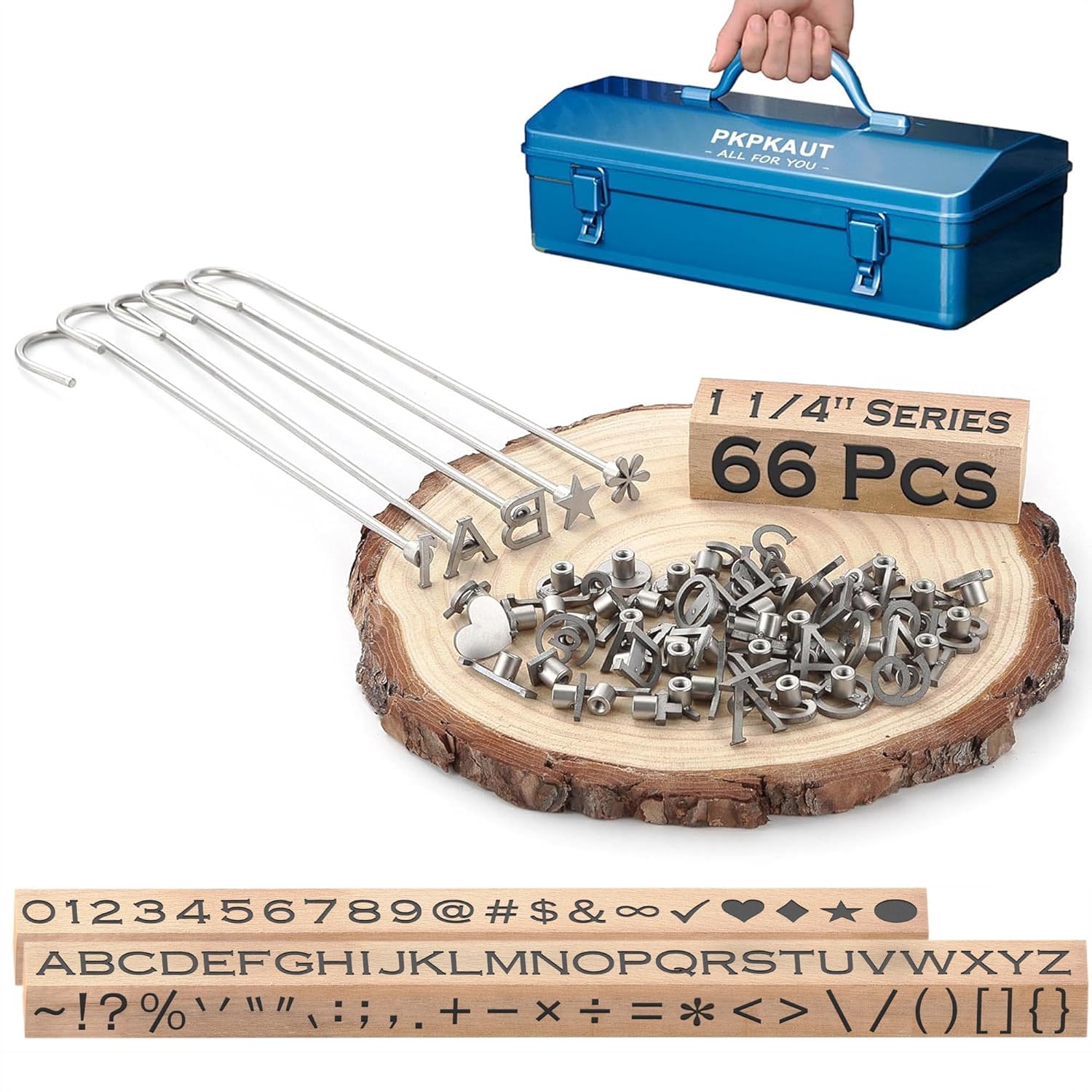 66Pcs Custom Wood Branding Iron Set for Personalization Projects