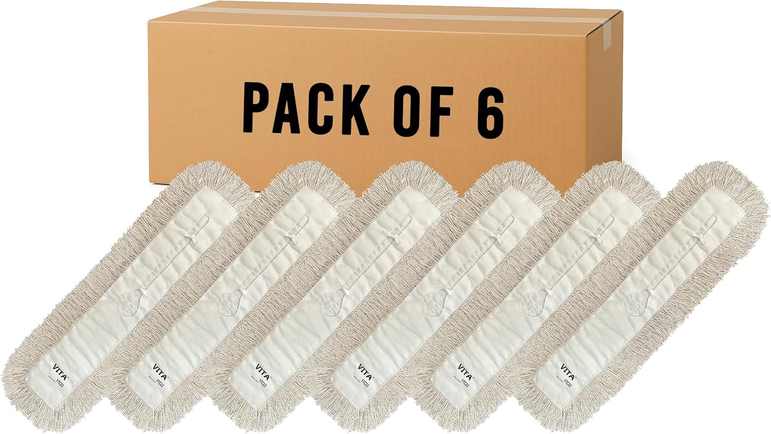 Heavy-Duty Industrial Closed-Loop Dust Mops - 36 Inch 6 Pack