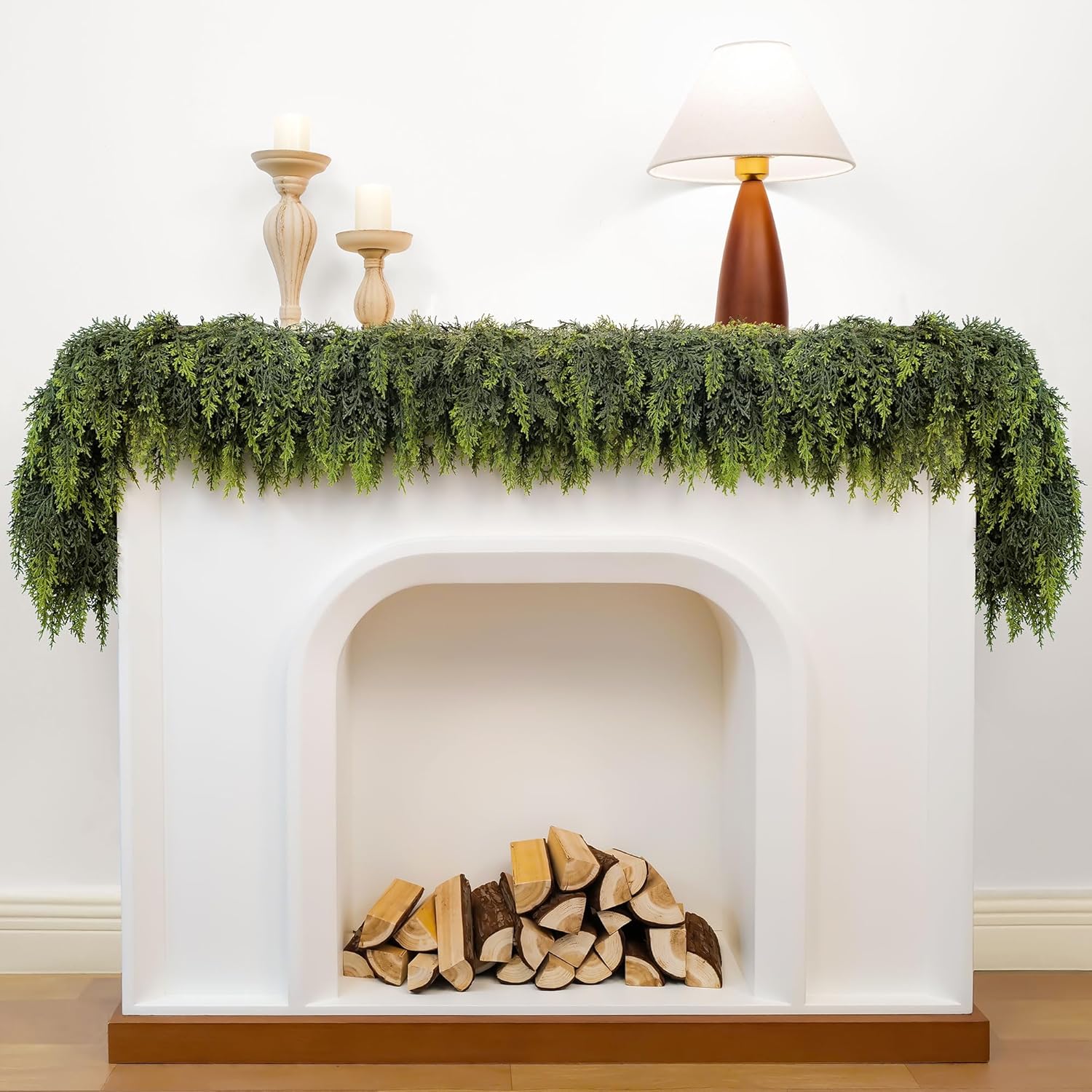 6ft Christmas Garland with Lights for Indoor Outdoor Decor