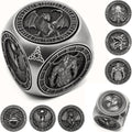 DND Spinner Dice 7-in-1 Metal Polyhedral Set - Immersive RPG Spinner