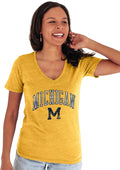 Michigan Wolverines Women's Tri-Blend T-Shirt with Vintage Style