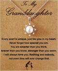 Granddaughter Necklace - Sterling Silver Sunflower Pearl Gift