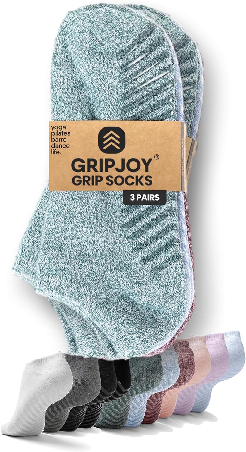 Gripjoy Non-Slip Grip Socks - 3 Pairs for Ultimate Stability