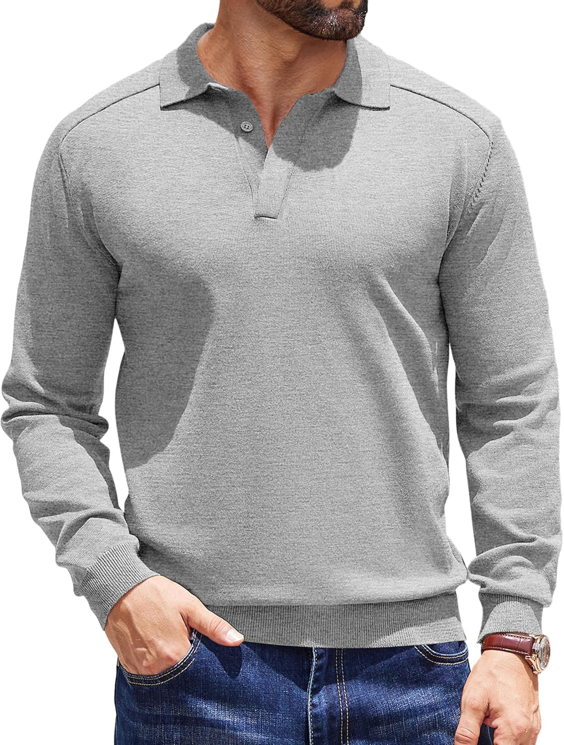 Stylish COOFANDY Mens Knit Polo Sweater for Every Occasion