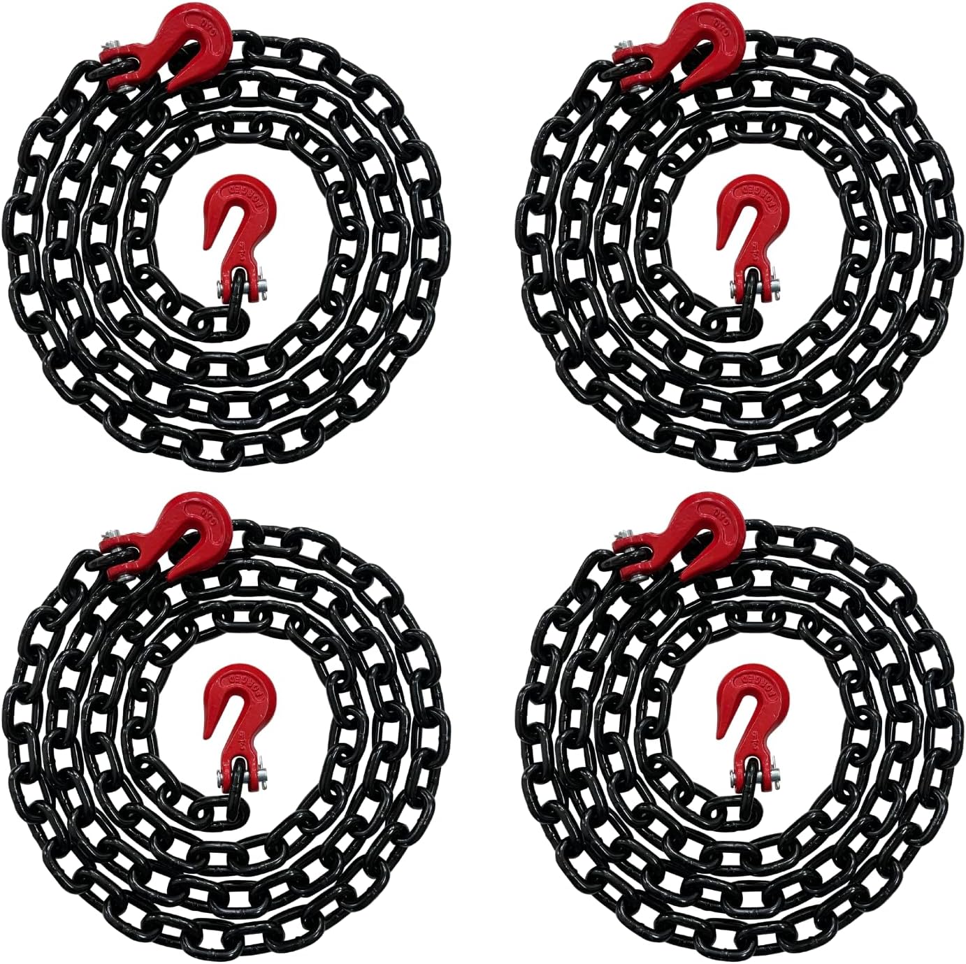 4PK - Heavy Duty 3/8 X 10ft Grade 80 Transport Binder Chain