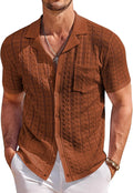 Men's Knit Button Down Short Sleeve Polo - Breathable Retro Style