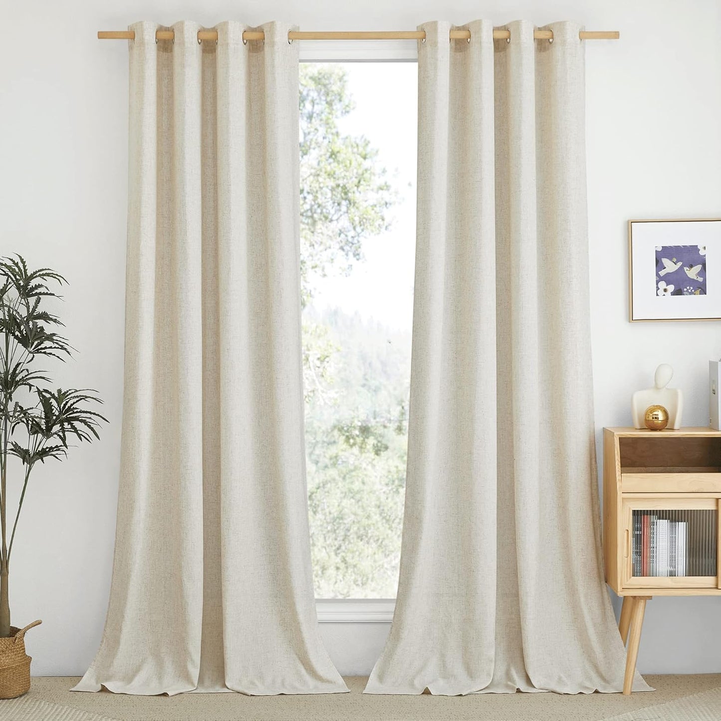 Natural Flax Linen Bedroom Curtains for Elegant Home Decor